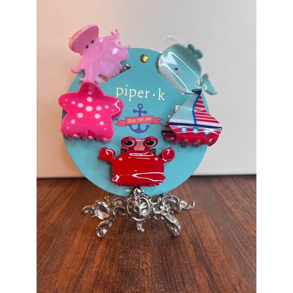 Piper K Other - Piper K Girls Nautical Hair Accessories Starfish Crab Whale Sailboat Octopus